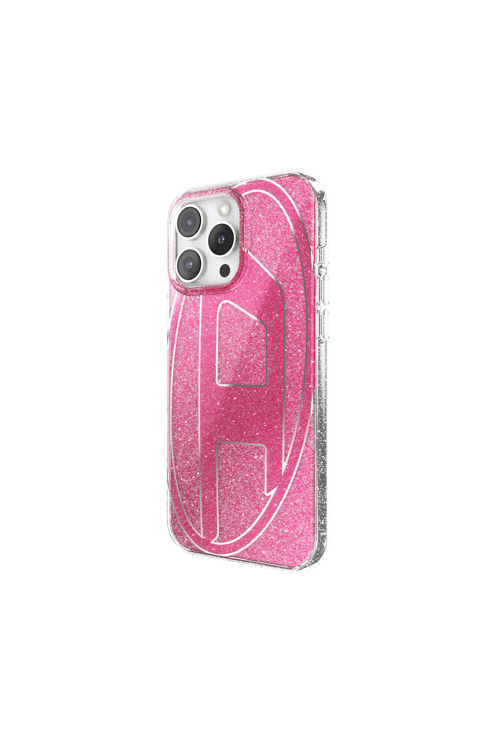 Diesel - 60158 AOP CASE, Unisex's Oval D Glitter Case for iP 16 Pro Max in ピンク / ホワイト - 4