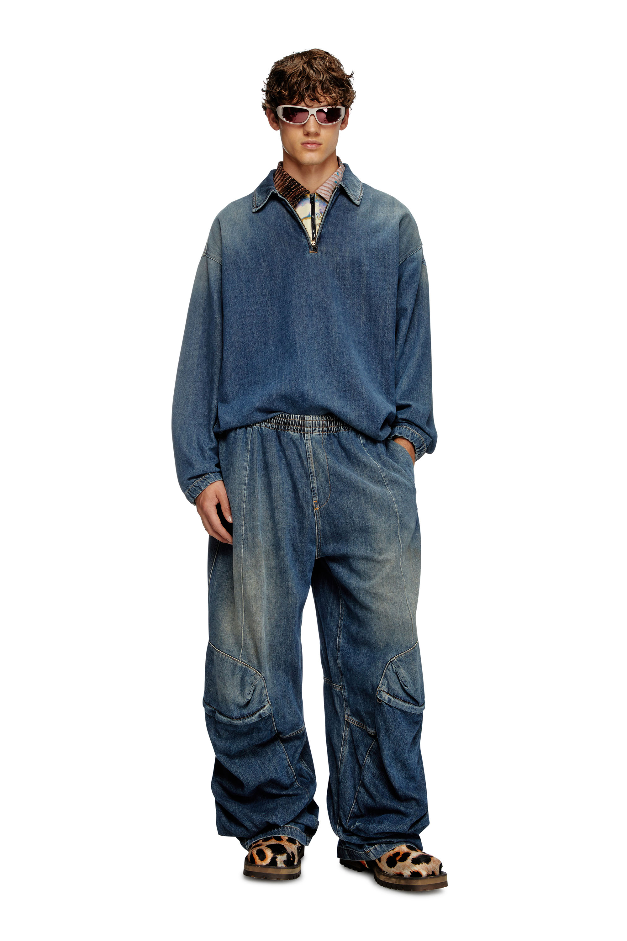 Diesel - Unisex's Relaxed Jeans D-Para 09L14, ミディアムブルー - 2