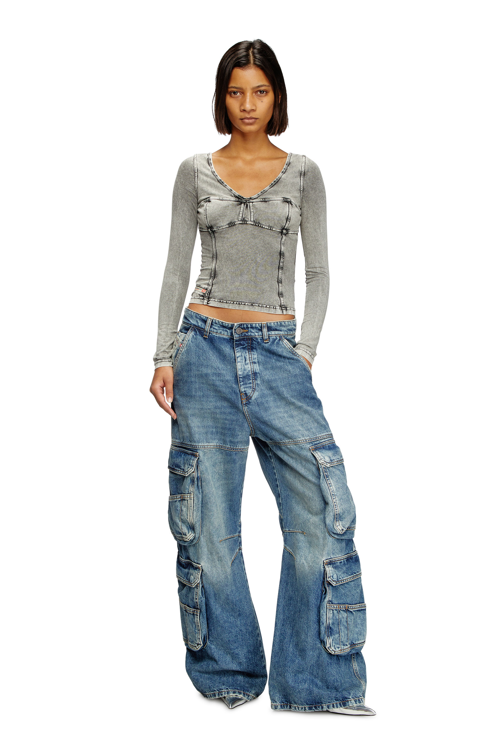 Diesel - Female's Relaxed Jeans 1996 D-Sire 0NLAX, ミディアムブルー - 2