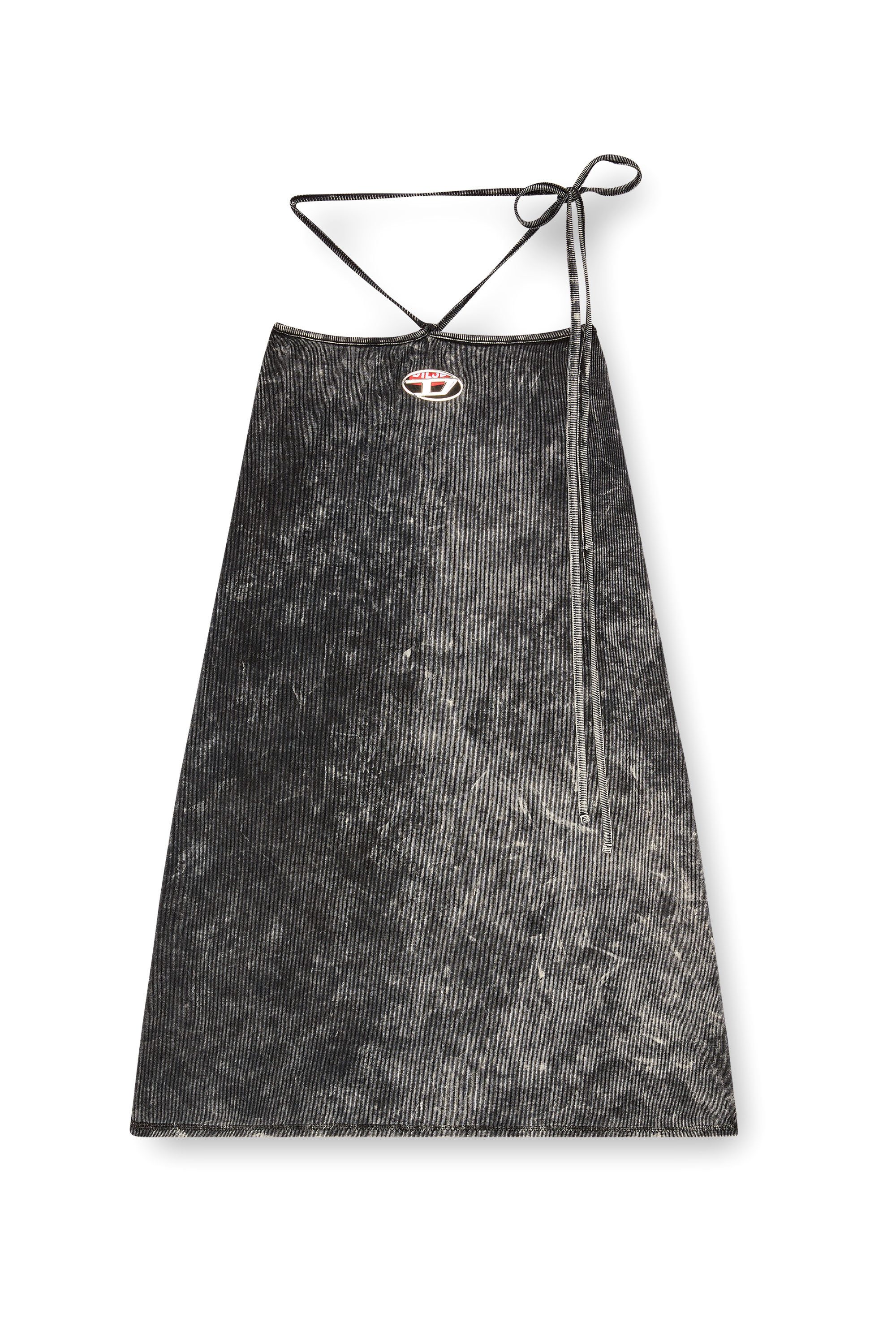 Diesel - O-ROSSI, Female's Marbled midi skirt with wrap-around ties in ダークグレー - 3