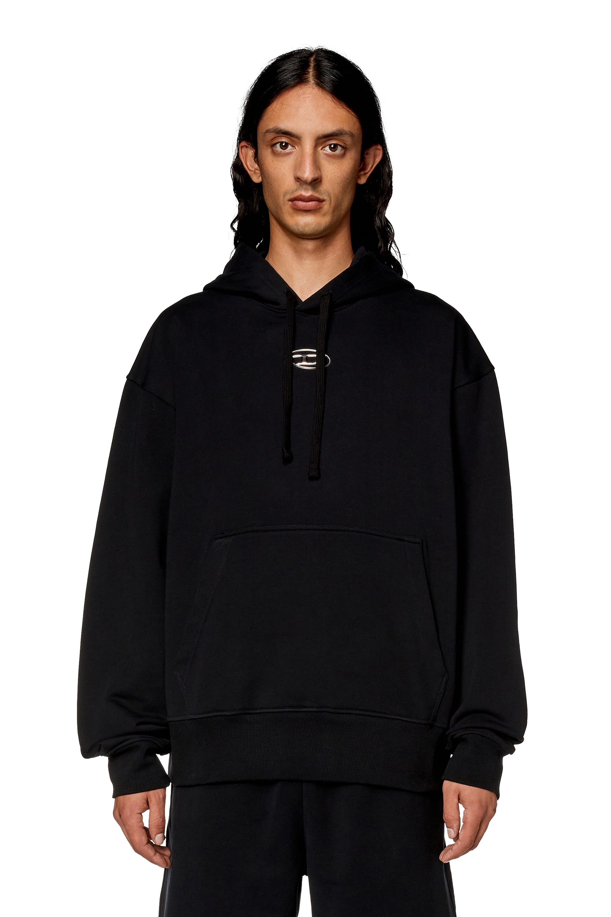 Diesel - S-MACS-HOOD-OD, Male's Hoodie with metallic logo in ブラック - 3