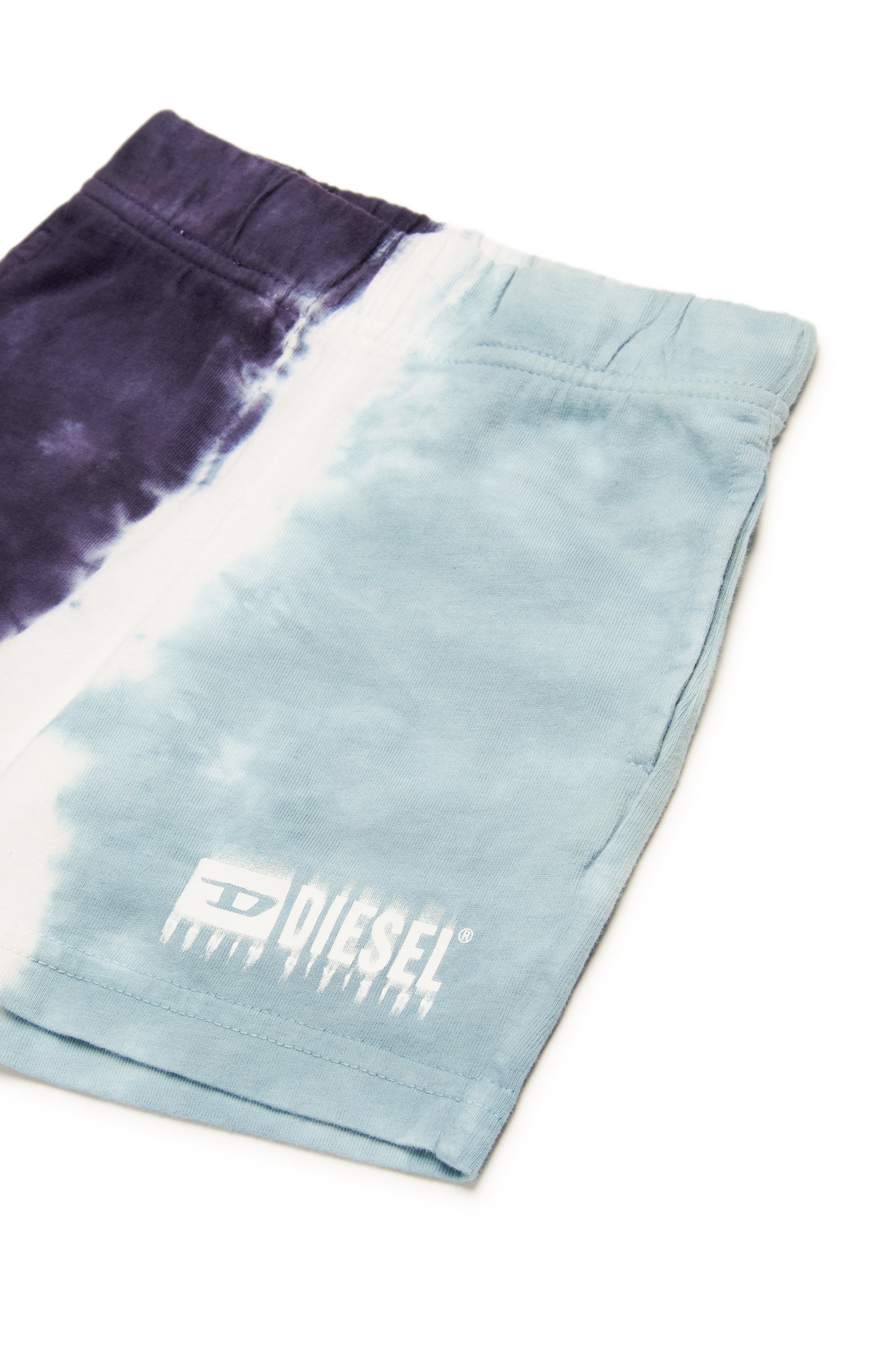 Diesel - PKITEB, Male's Dip-dyed sweat shorts with dégradé logo in ブルー - 3