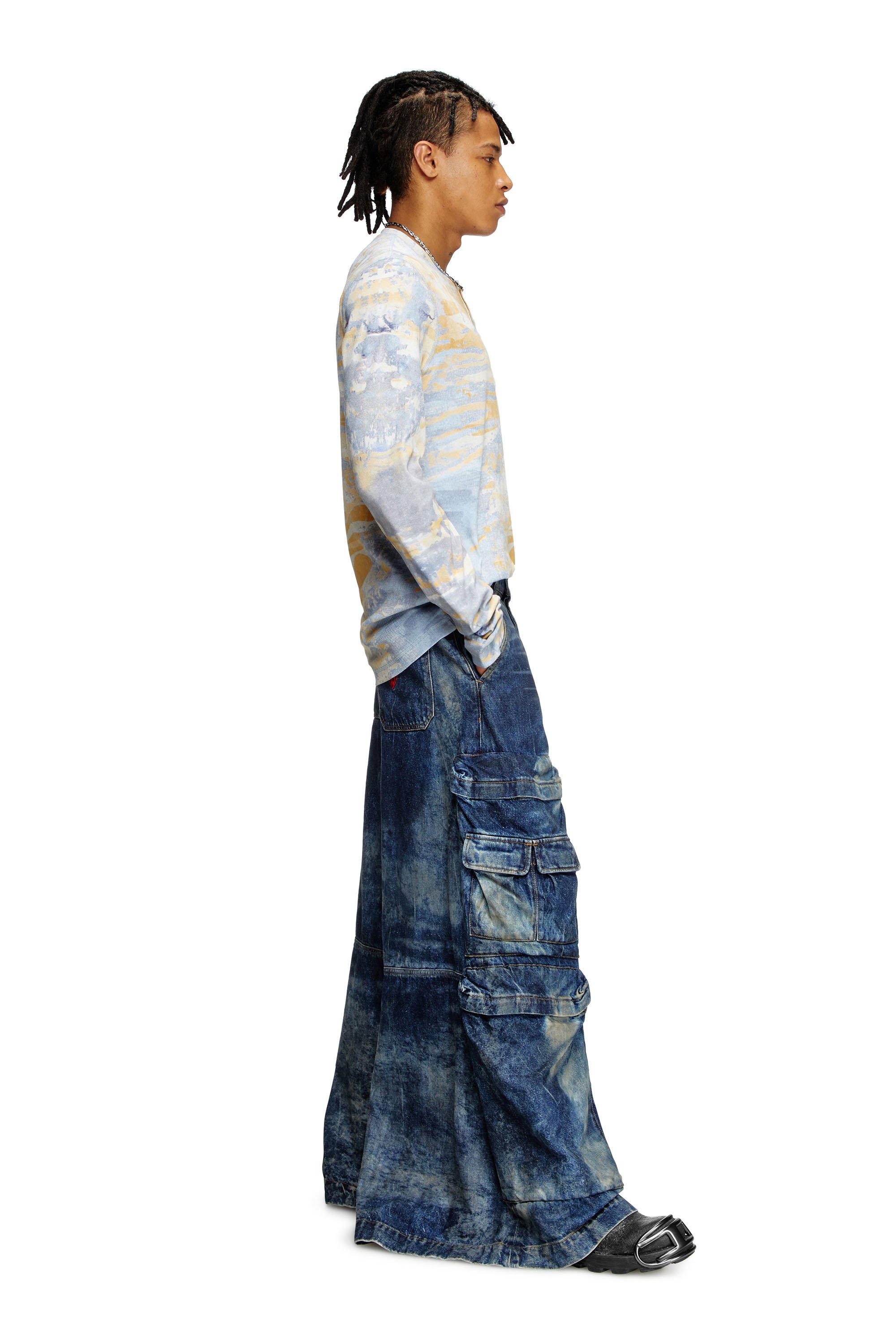 Diesel - Unisex's Relaxed Jeans D-Giappo 0DBCW, ダークブルー - 2