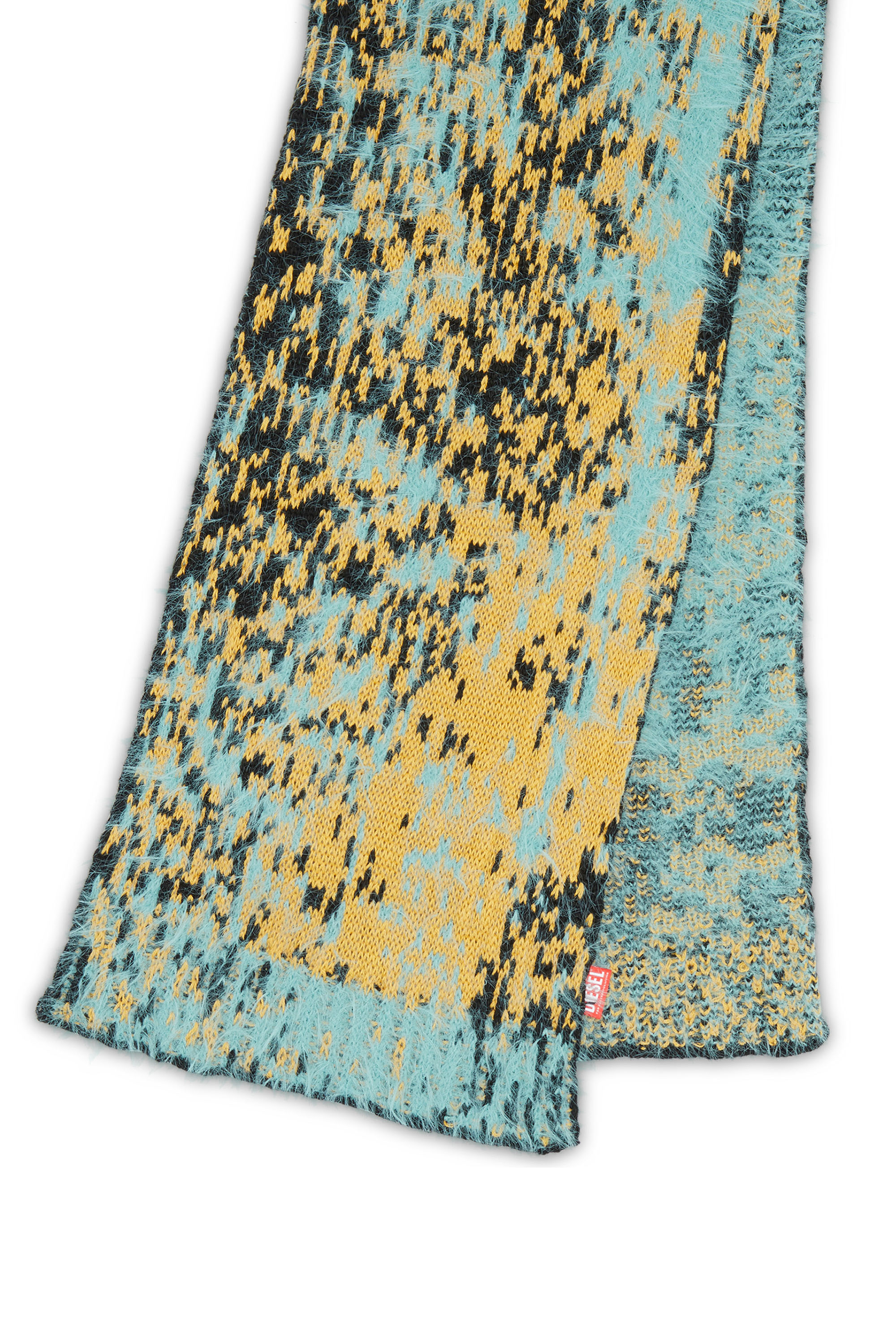 Diesel - K-PIXY, Unisex's Scarf with fluffy pixelated pattern in ウォーターグリーン - 4