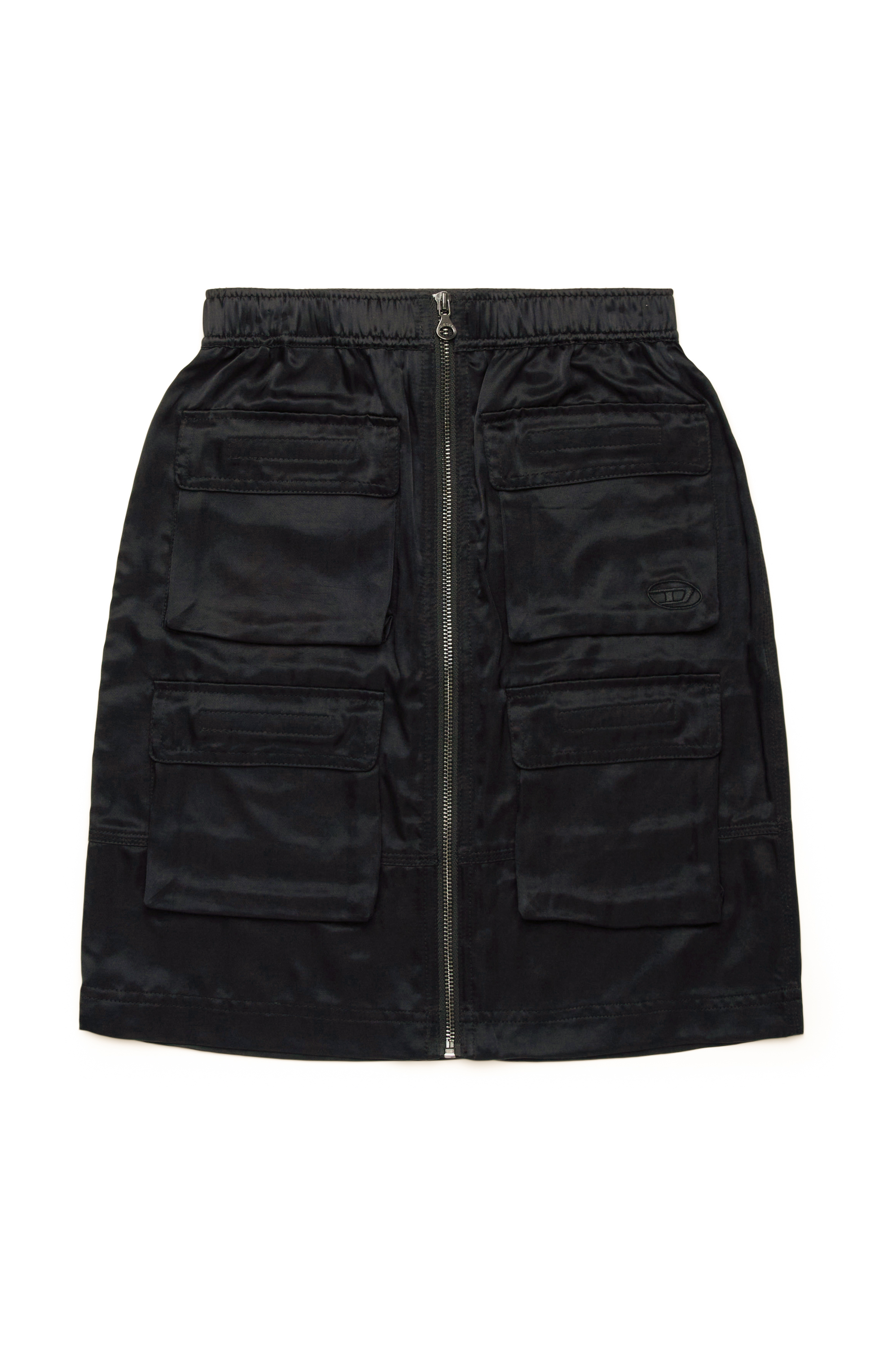 Diesel - GOMIRT, Female's Satin mini skirt with cargo pockets in ブラック - 1