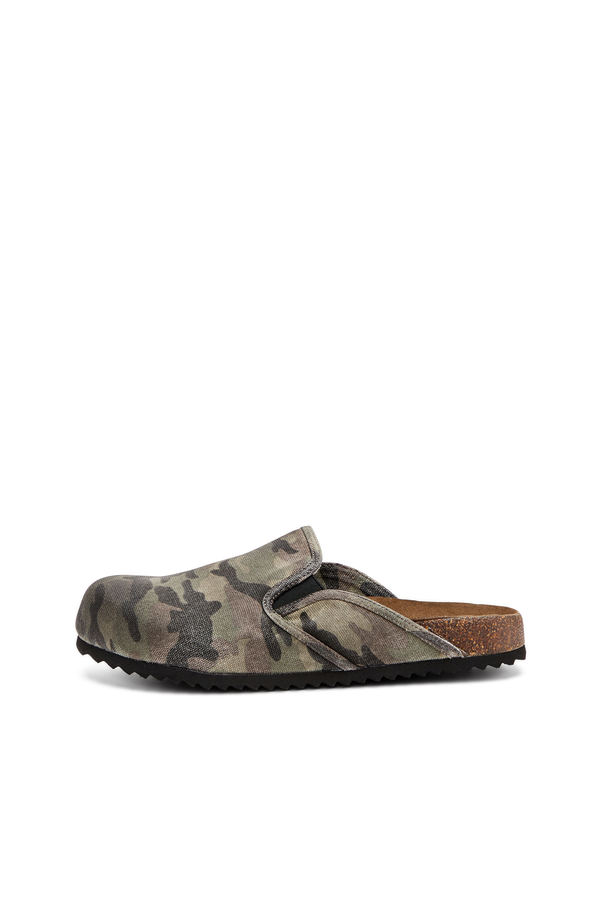 Diesel - D-WOODSTOCK SLIP-ON, Male's Camo-canvas mules in ミリタリーグリーン - 7