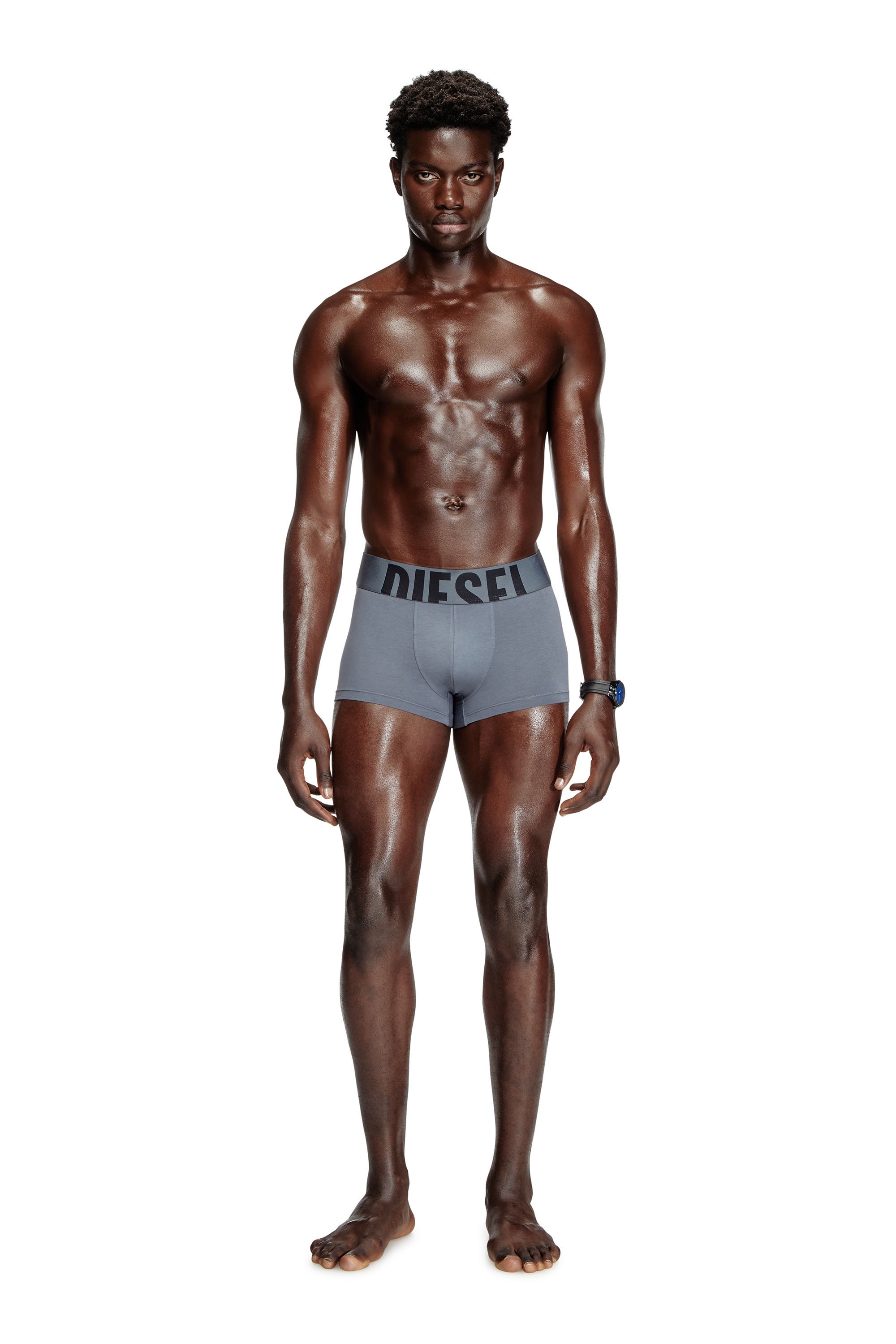 Diesel - UMBX-DAMIENTHREEPACK-5.5EL, Male's Three-pack boxer briefs in stretch cotton in レッド/グレー - 4