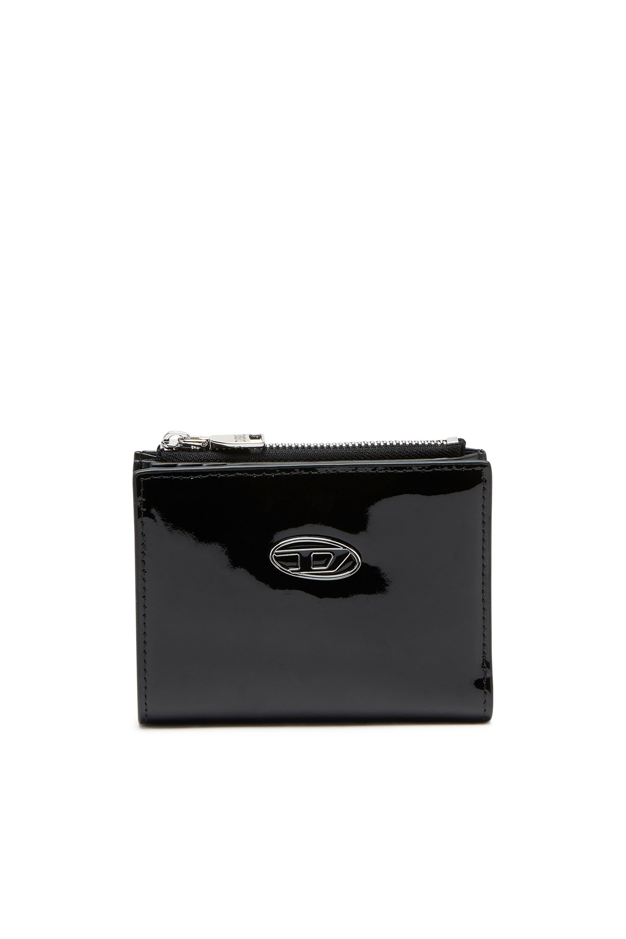 Diesel - PLAY BI-FOLD ZIP II, Female's Small wallet in glossy leather in ブラック - 1