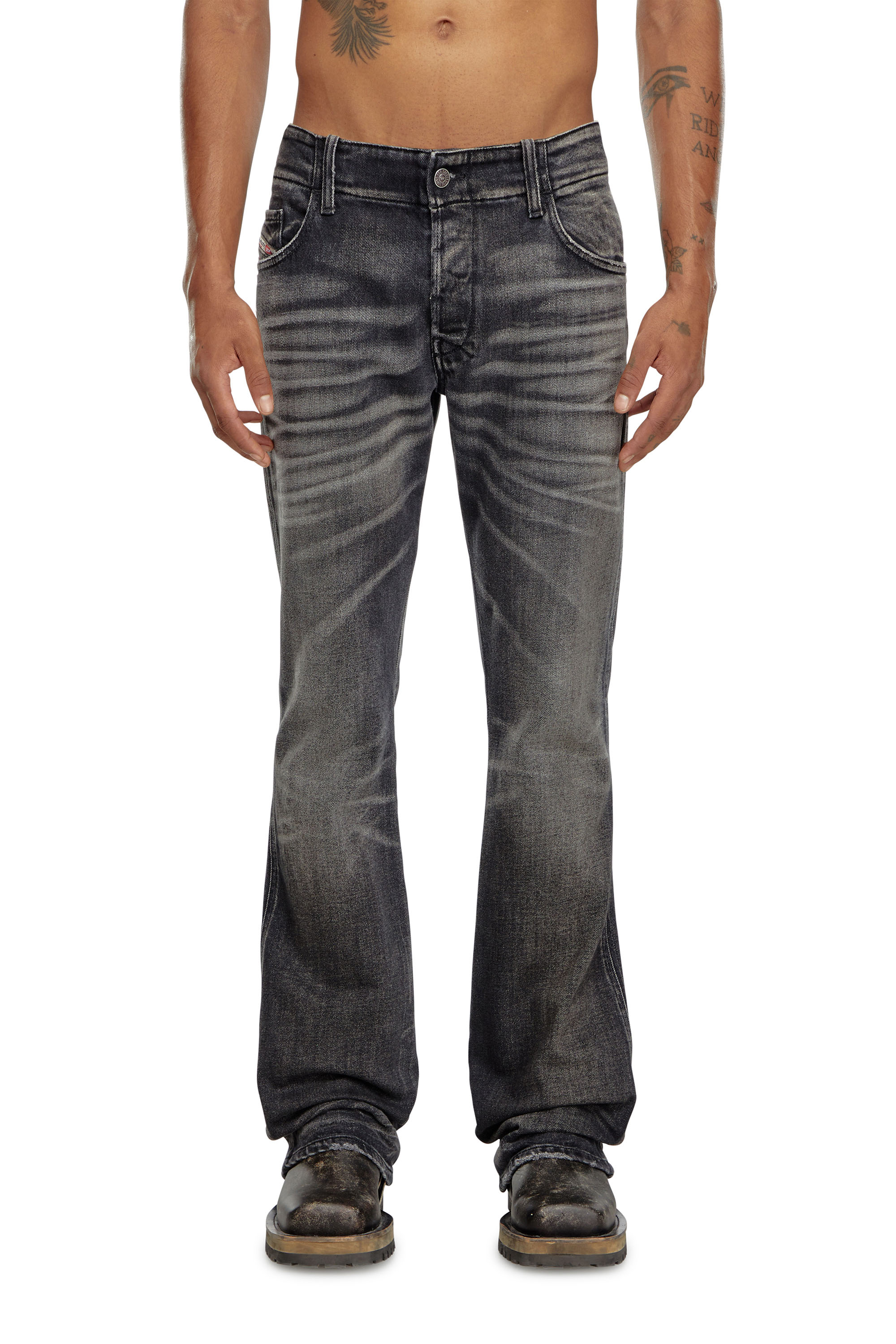 Diesel - Male's Bootcut Jeans D-Backler 09J65, ブラック/ダークグレー - 1