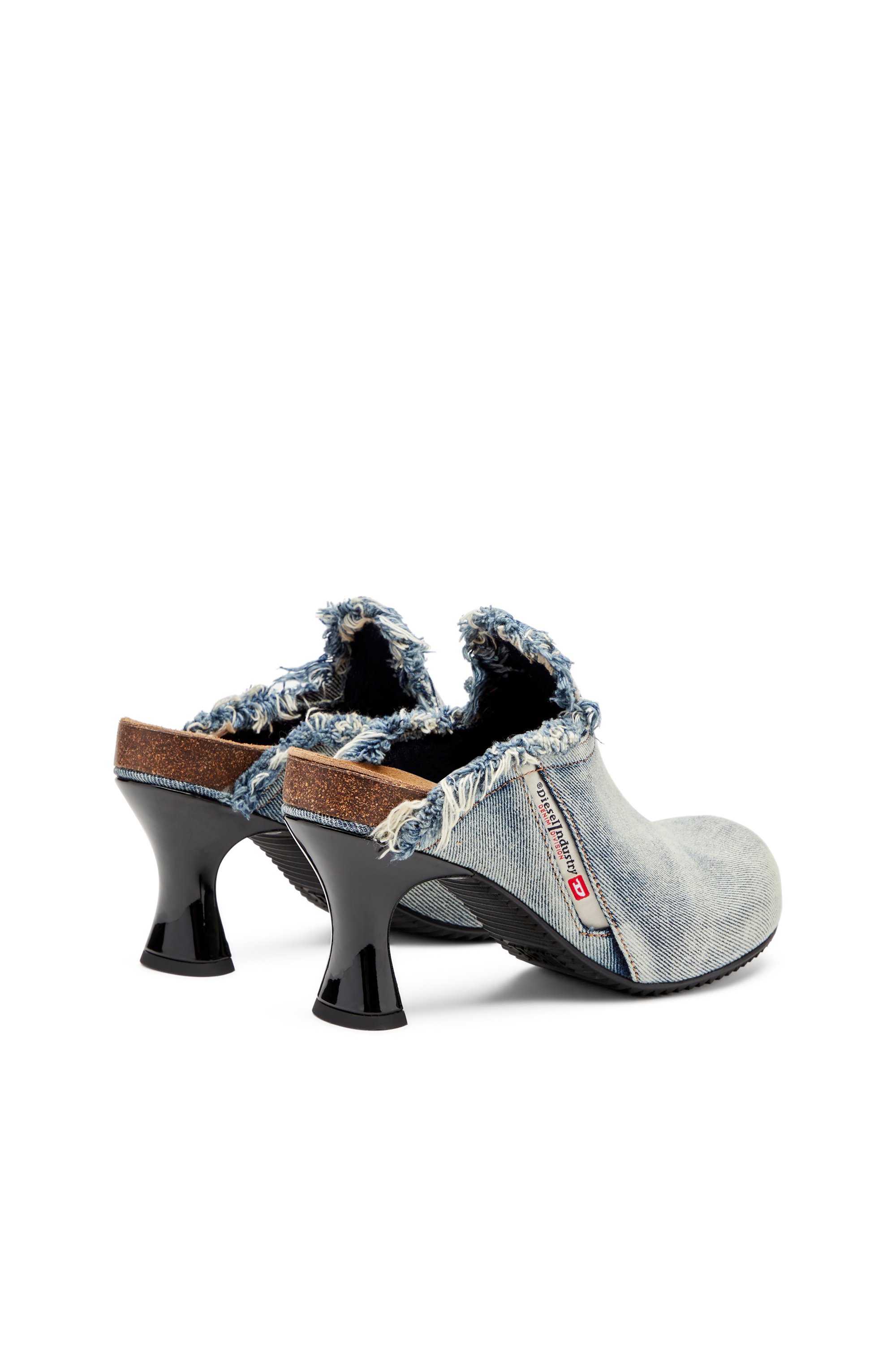 Diesel - D-WOODSTOCK ML W, Female's D-Woodstock-Frayed denim mules in ライトブルー - 3