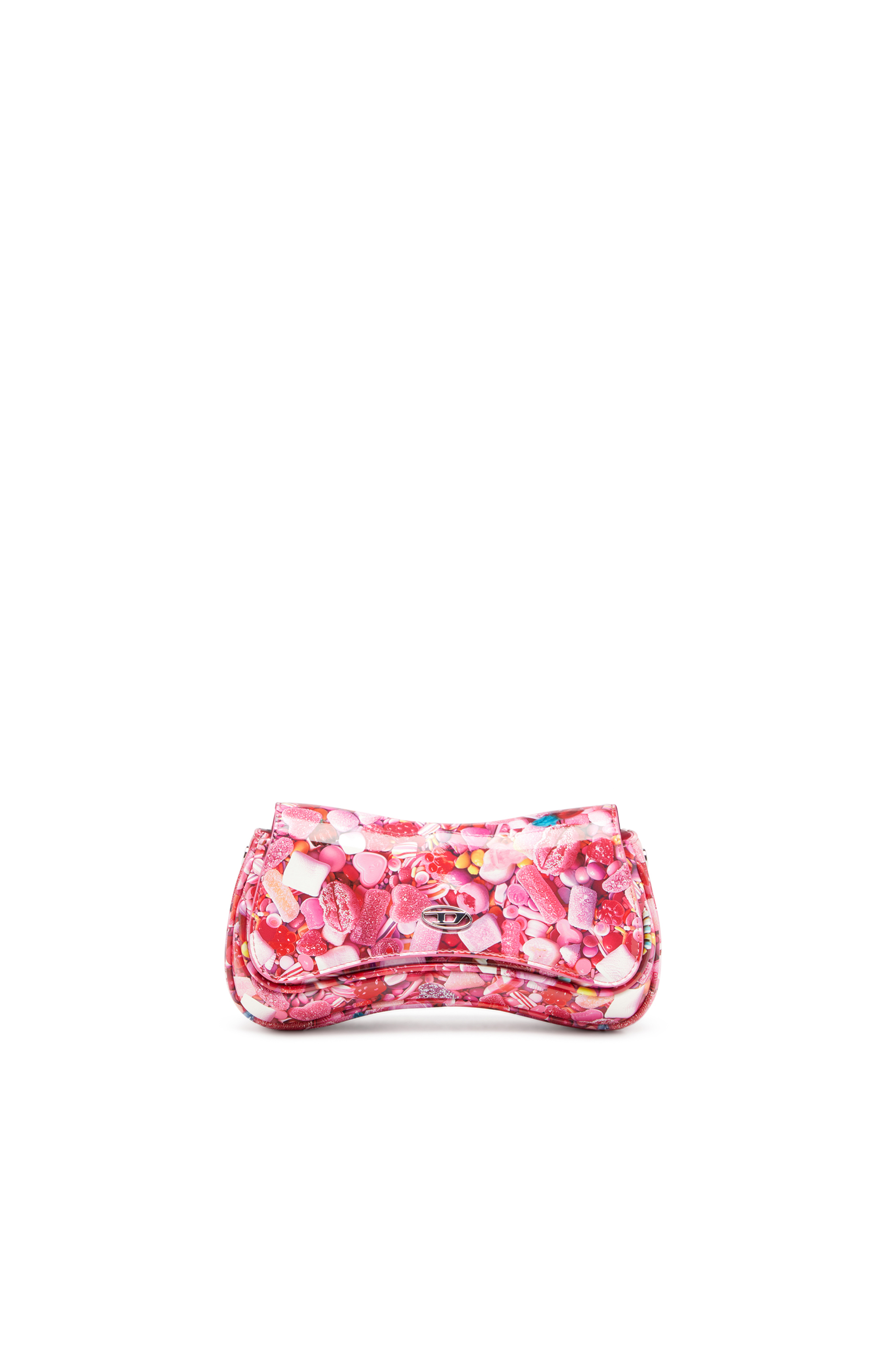 Diesel - PLAY CLUTCH, Female's Play-Glossy clutch with print in ピンク / ホワイト - 1