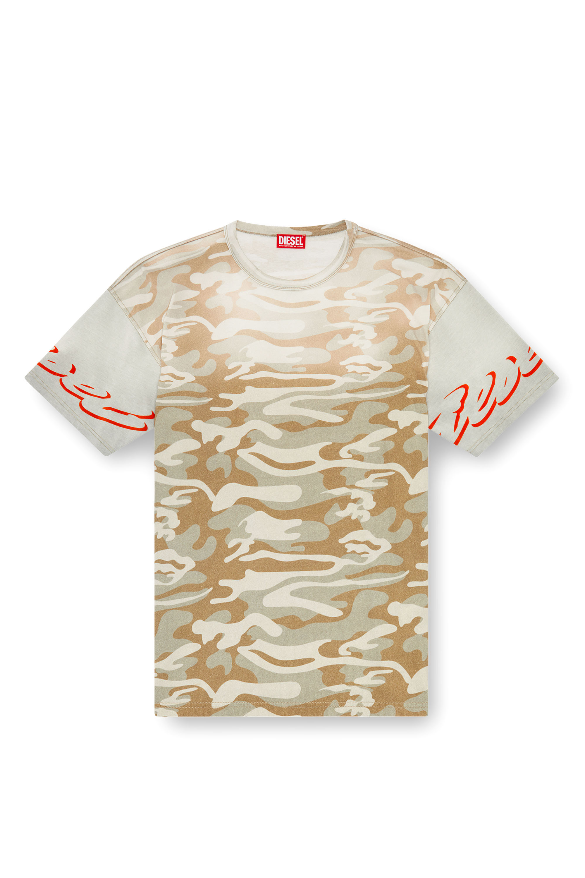 Diesel - T-BOXT-Q11, Male Faded camo T-shirt with flocked logo in マルチカラー - Image 3
