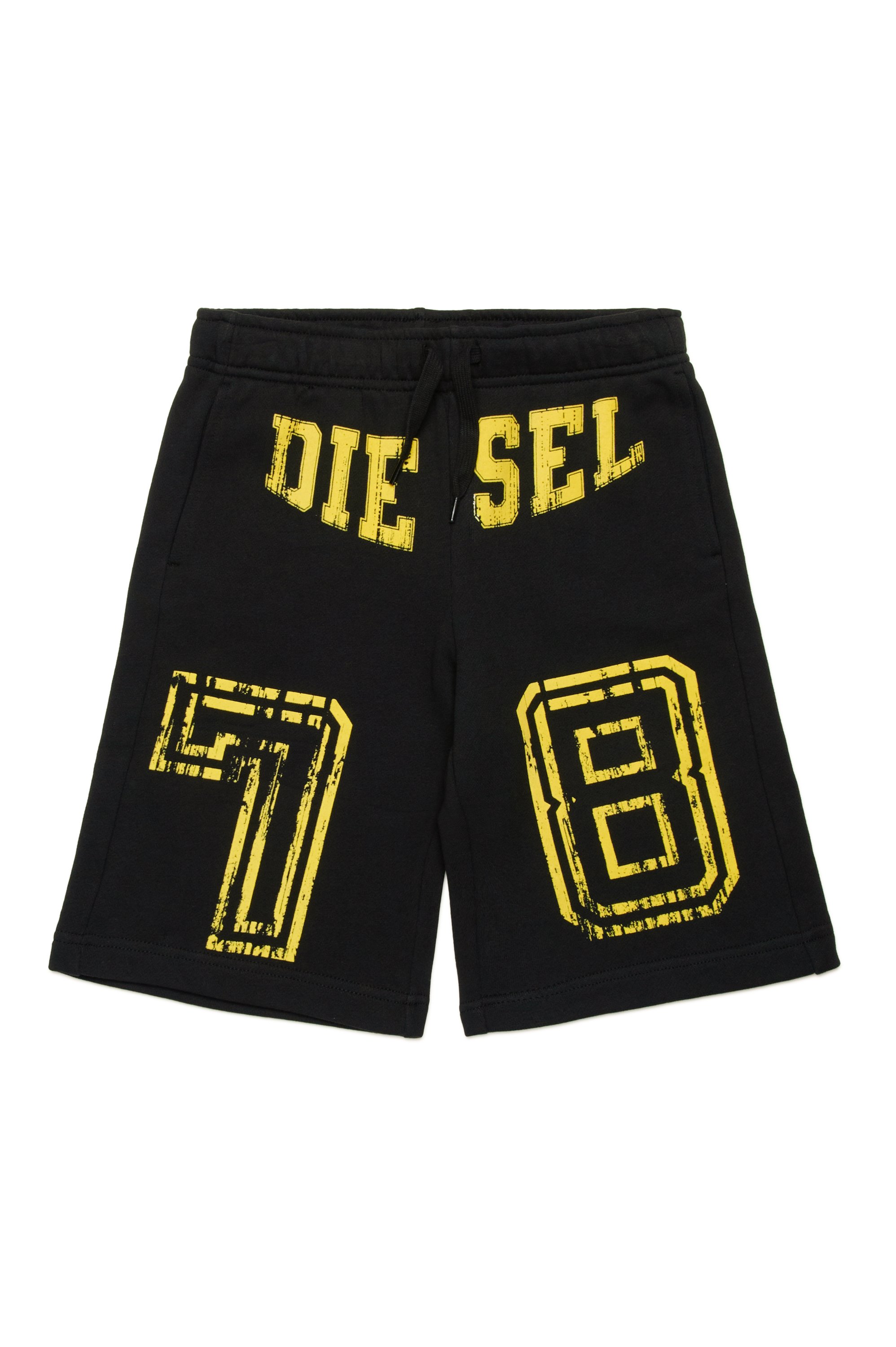 Diesel - PTAINSHORT, Male's Sweat shorts with Diesel 78 logo in ブラック - 1