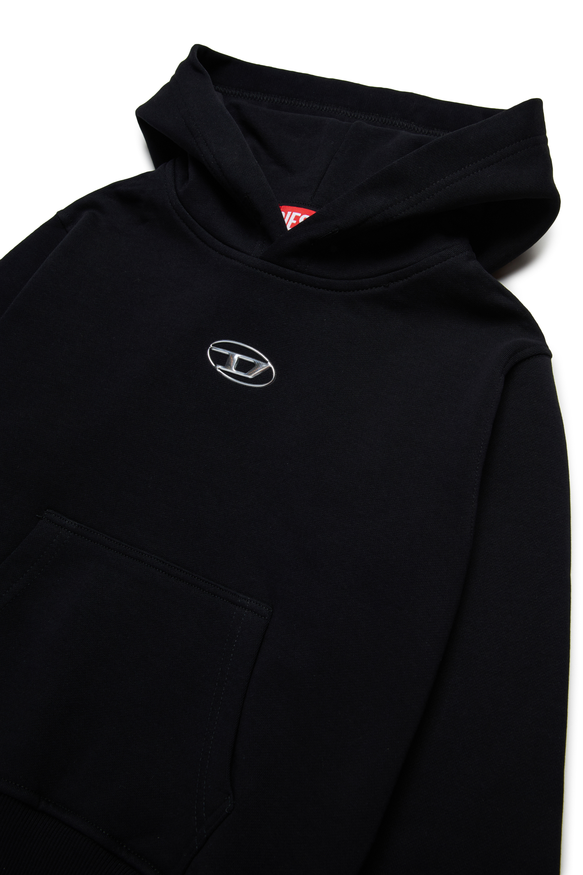 Diesel - SMACSHOODOD OVER, Male's Hoodie with metal-look Oval D logo in ブラック - 3