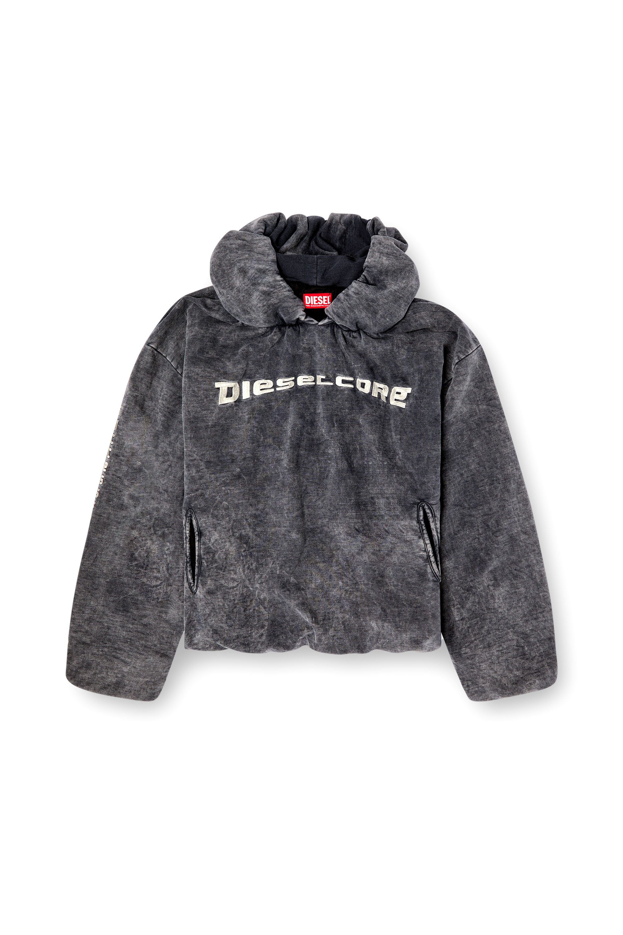 Diesel - S-FISHY, Male's Hoodie with denim effect in ブラック - 3