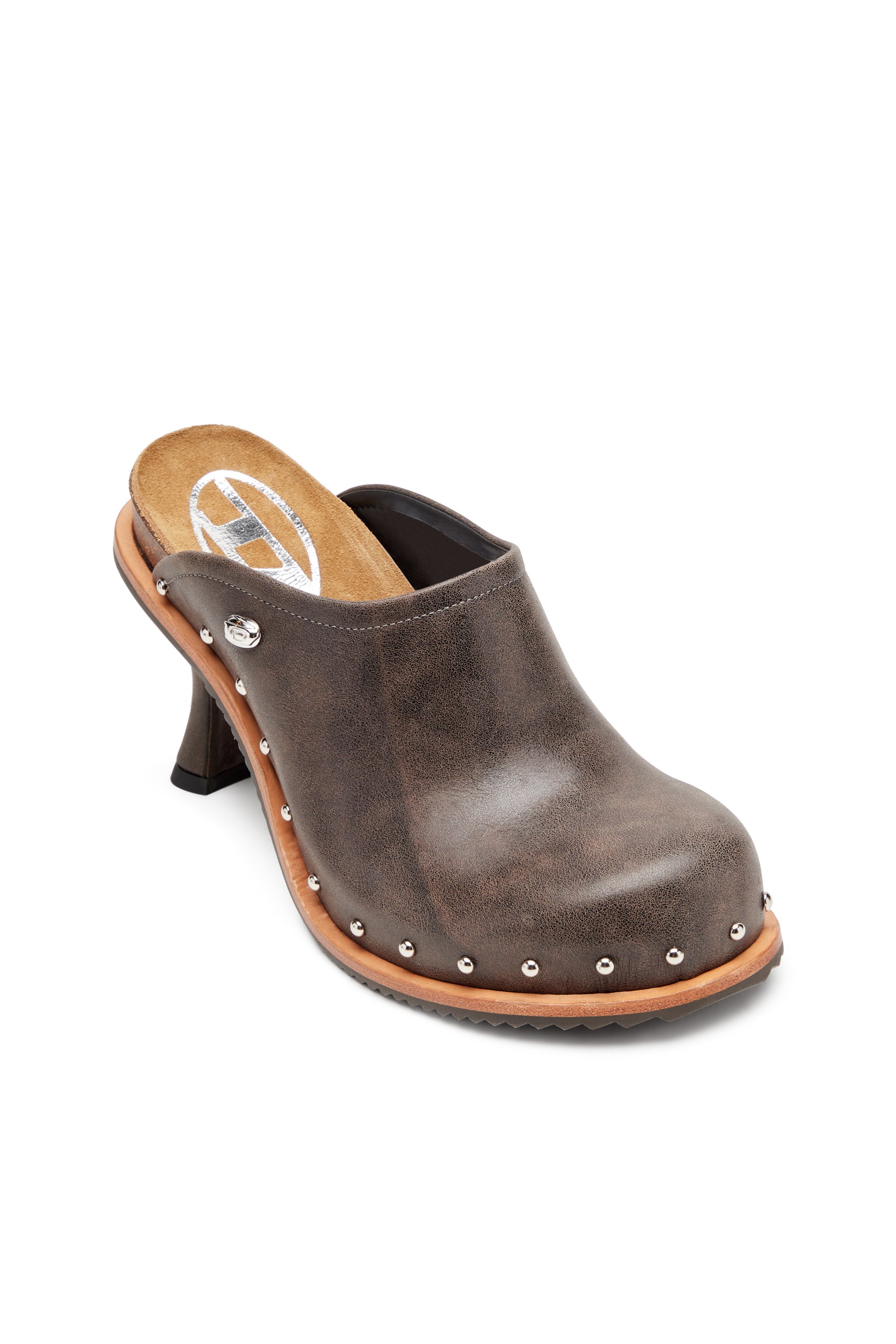 Diesel - D-WOODSTOCK ML CLOG W, Female's D-Woodstock-Studded leather mules in ダークブラウン - 6