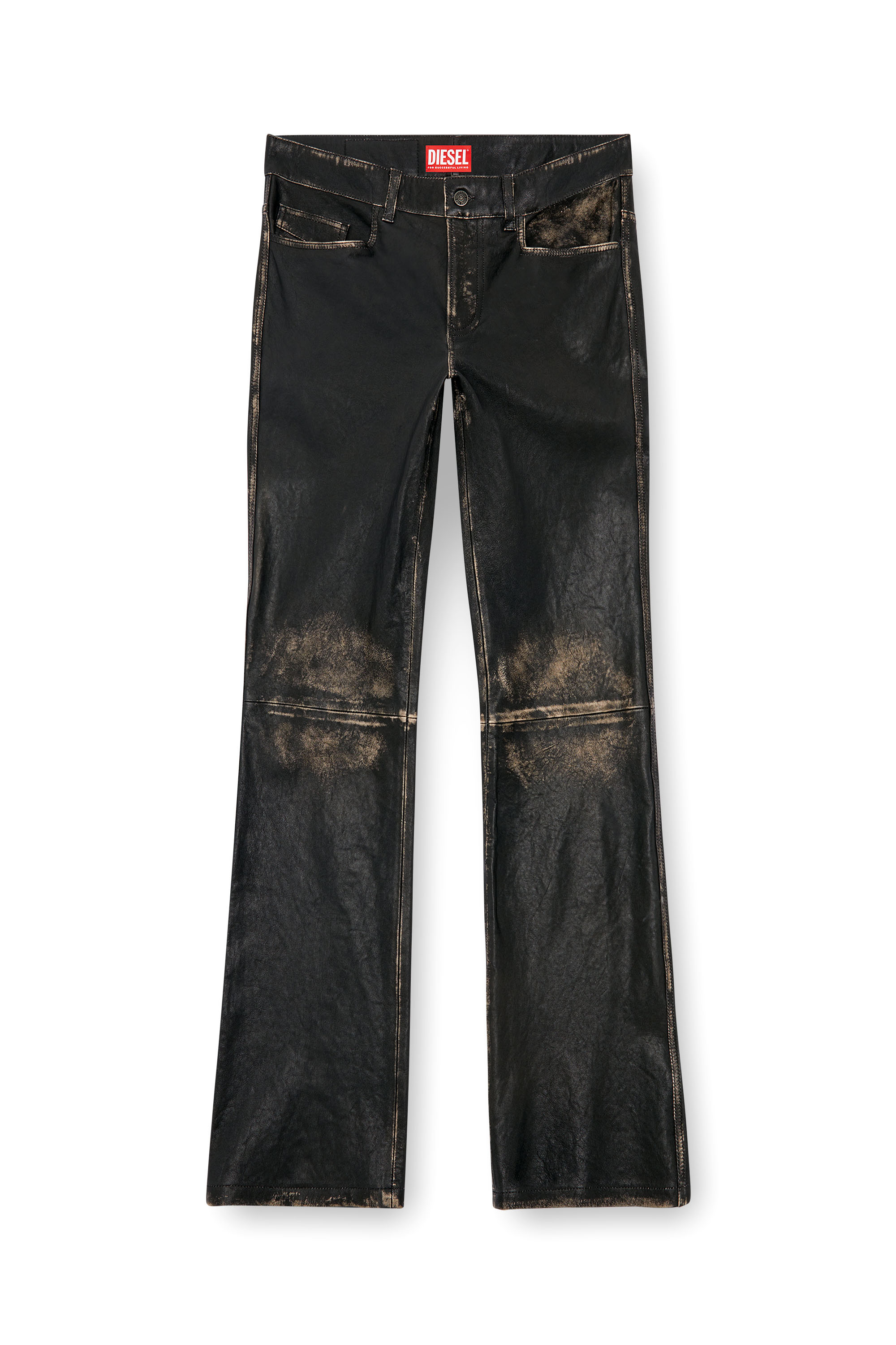 Diesel - P-BLIXIA, Male's Distressed leather pants in ブラック - 3