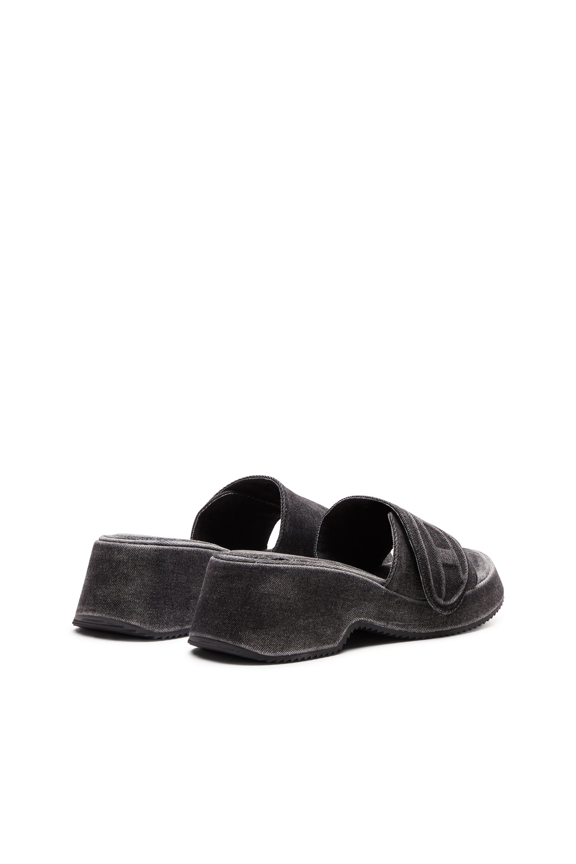 Diesel - SA-OVAL D PF W, Female's Sa-Oval D-Denim slide sandals with Oval D strap in ブラック - 3