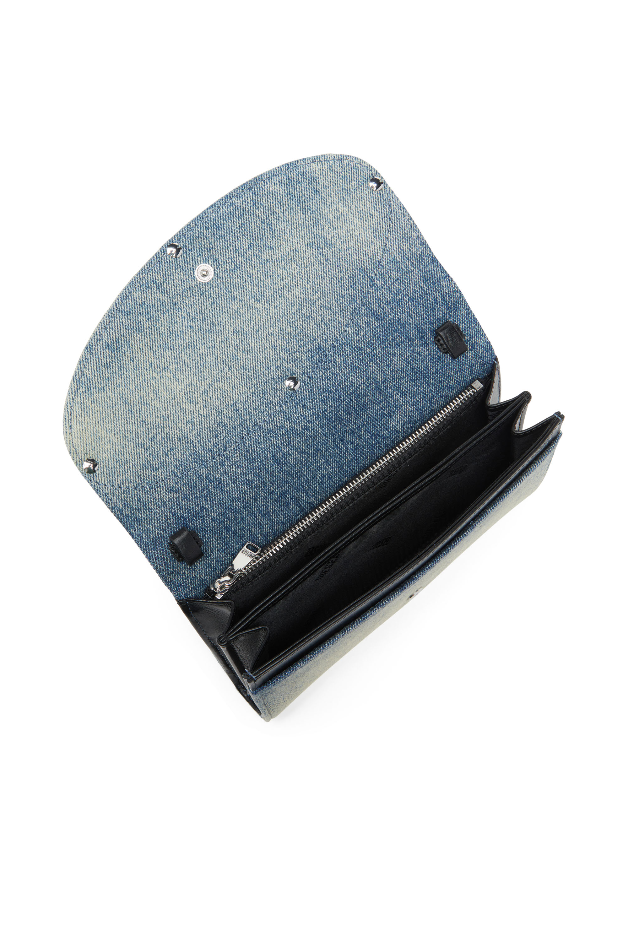 Diesel - 1DR WALLET STRAP, Female's Wallet purse in crystal denim in ブルー - 4