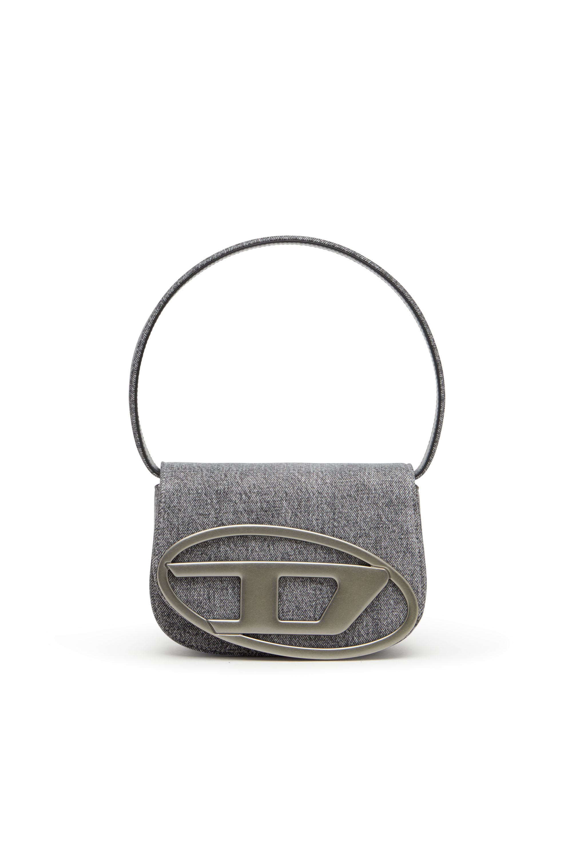 Diesel - 1DR, Female's Iconic shoulder bag in stonewashed denim in ブラック - 1