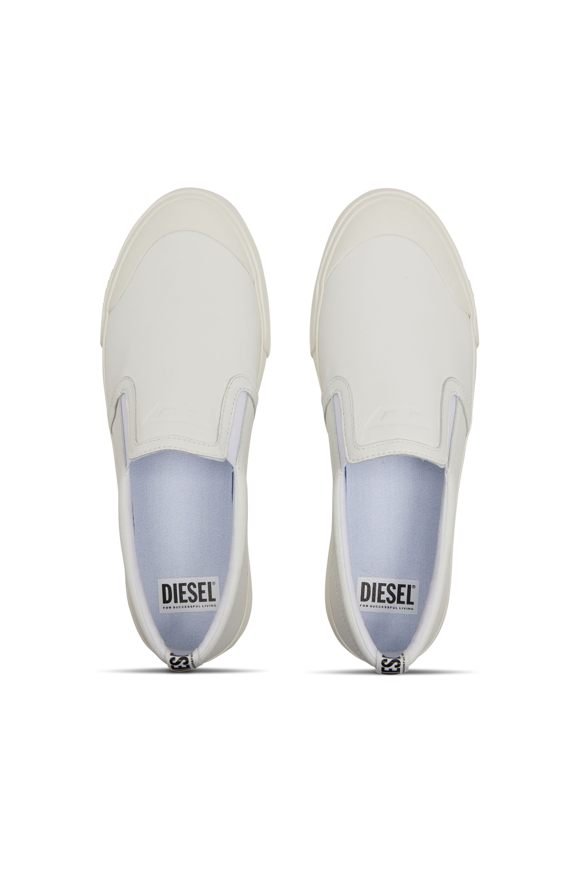 Diesel - S-ATHOS SLIP ON, Male S-Athos-Slip-on sneakers in plain leather in ホワイト - Image 5