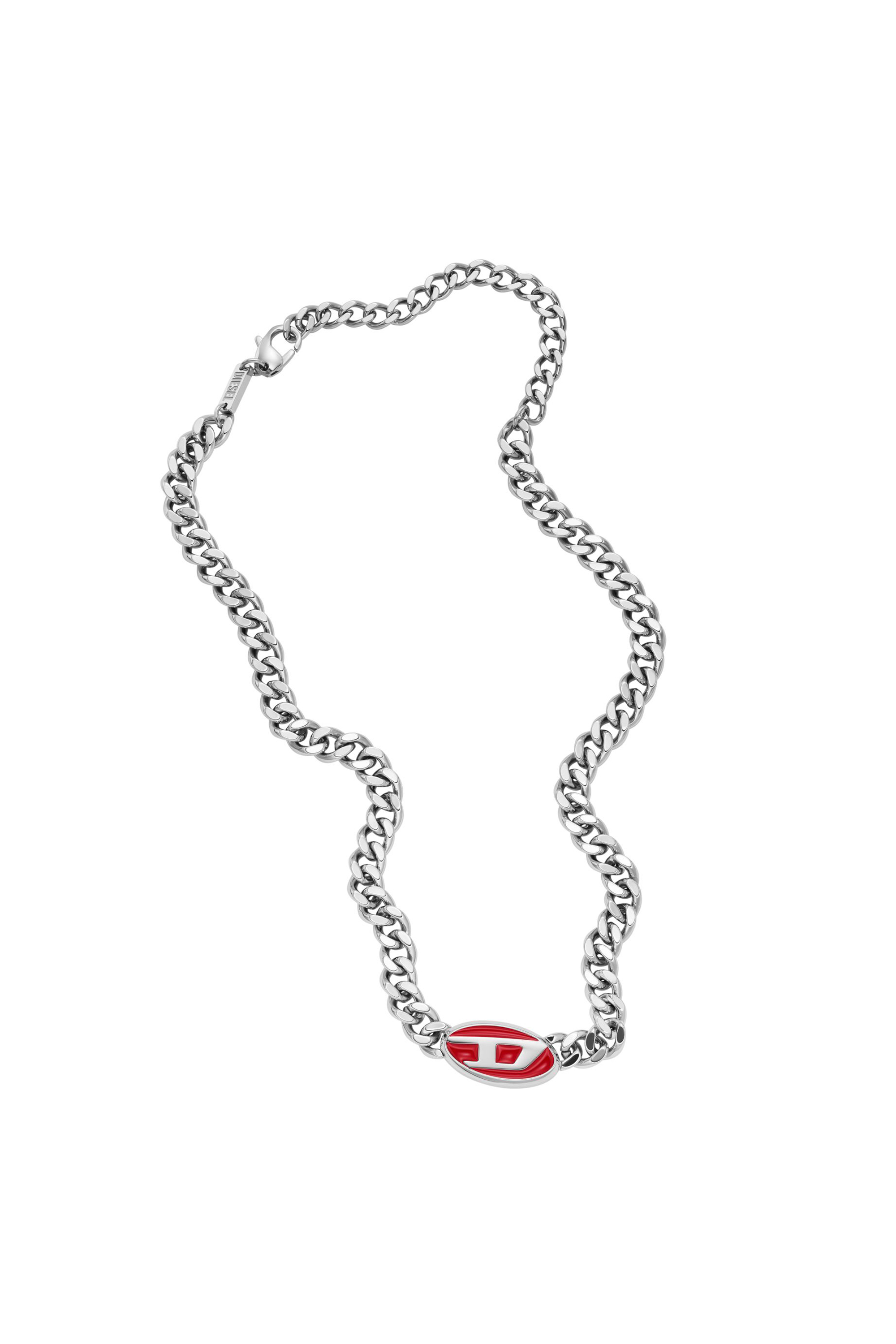 Diesel - DX1446, Unisex's Red enamel chain necklace in シルバー - 2