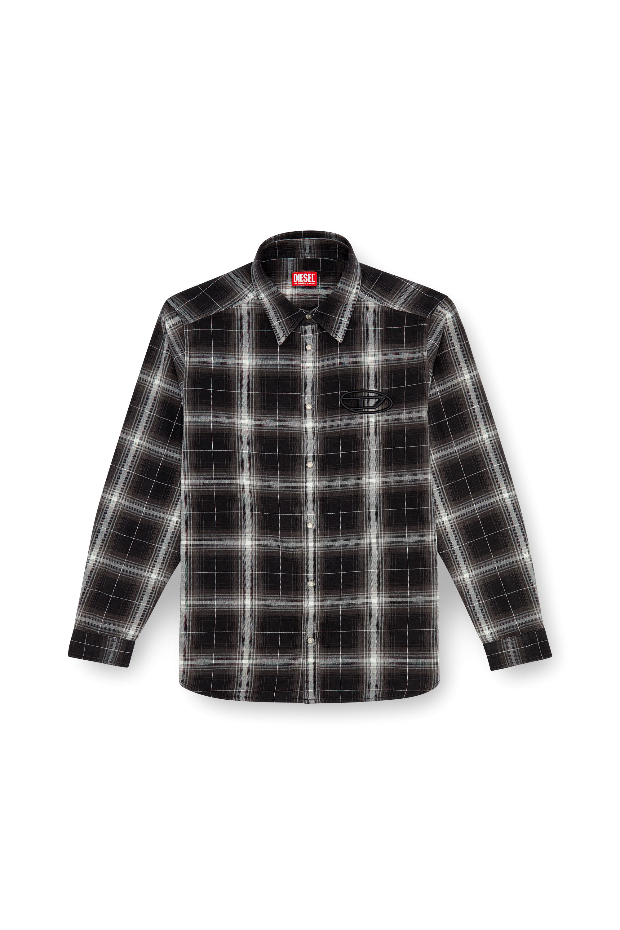 Diesel - S-SIMPLY-A, Male's Check flannel shirt in ブラック - 3