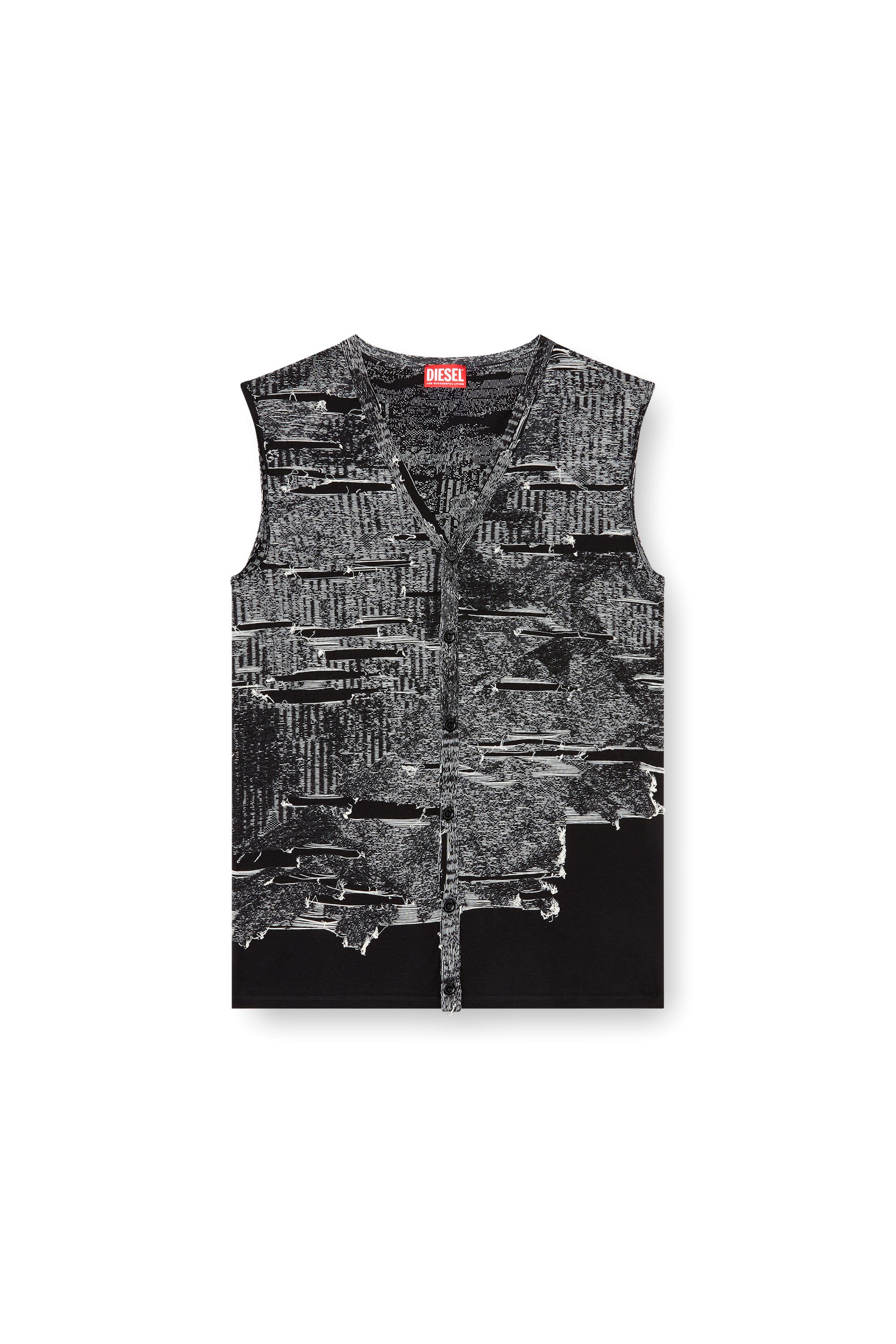 Diesel - K-CALLISTO-VEST, Male's Vest with engineered distressing in ブラック - 3