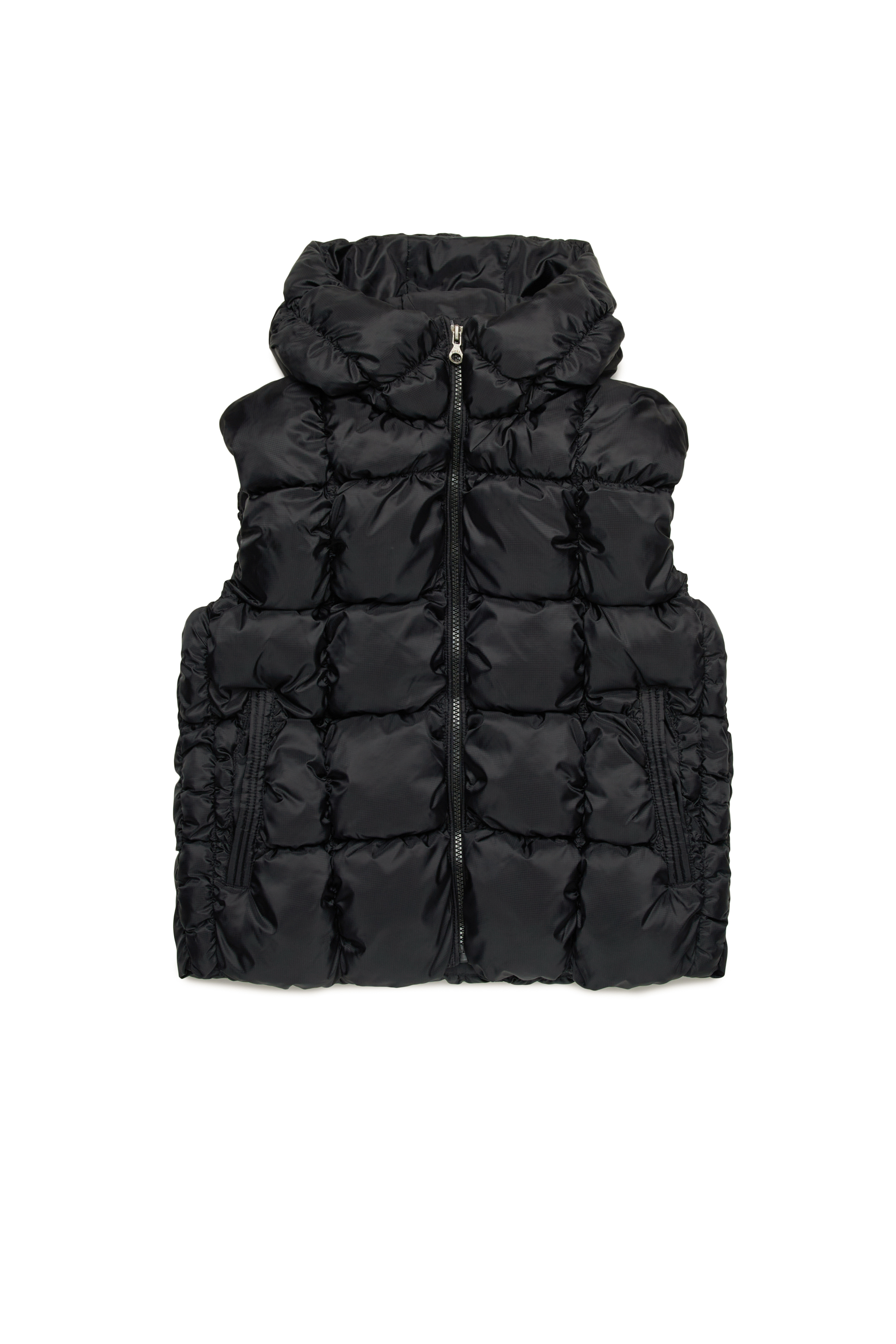 Diesel - JRAMBO, Unisex's Puffer vest with checked quilting in ブラック - 1