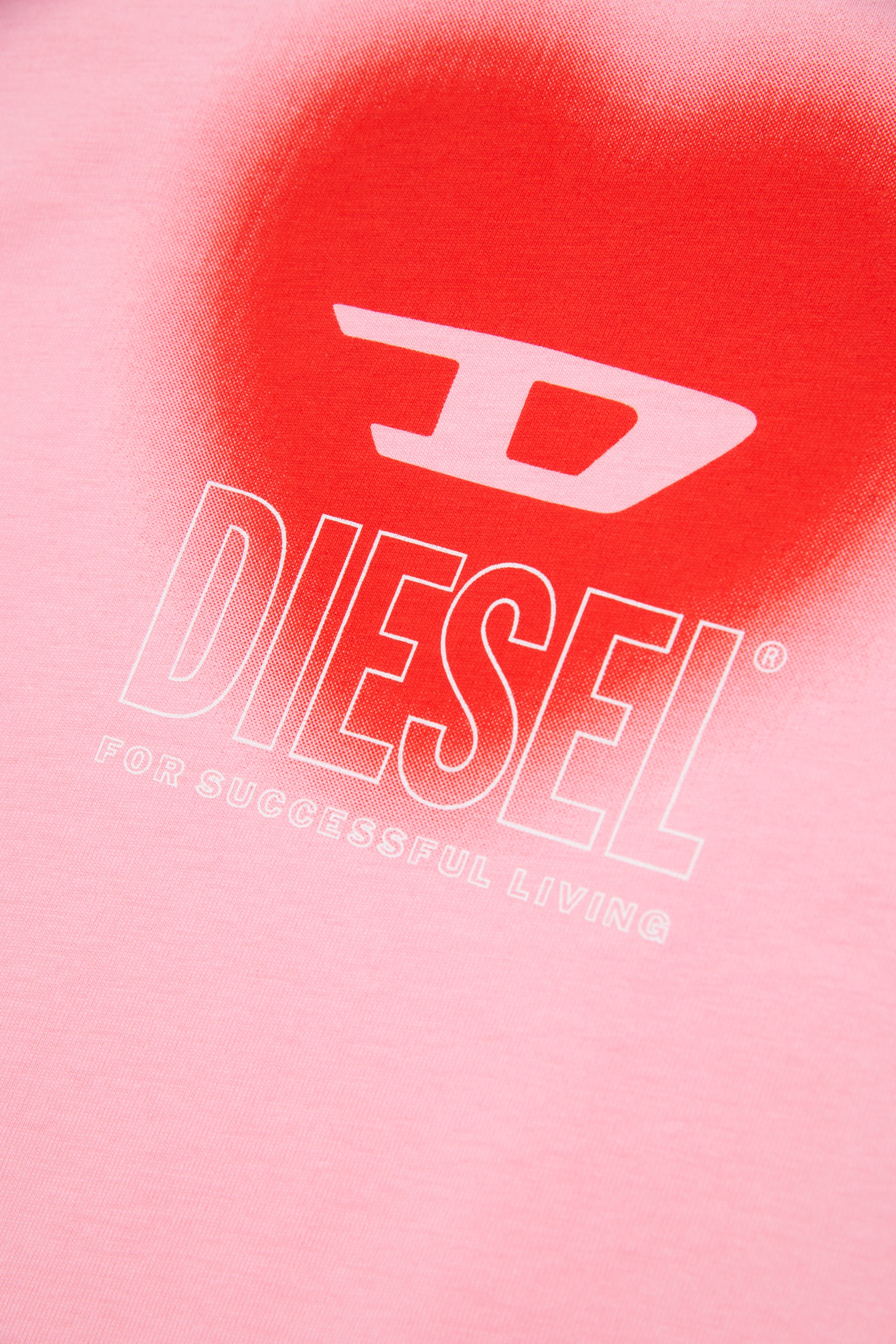 Diesel - TCUORE, Female's T-shirt with heart logo in ピンク / ホワイト - 4