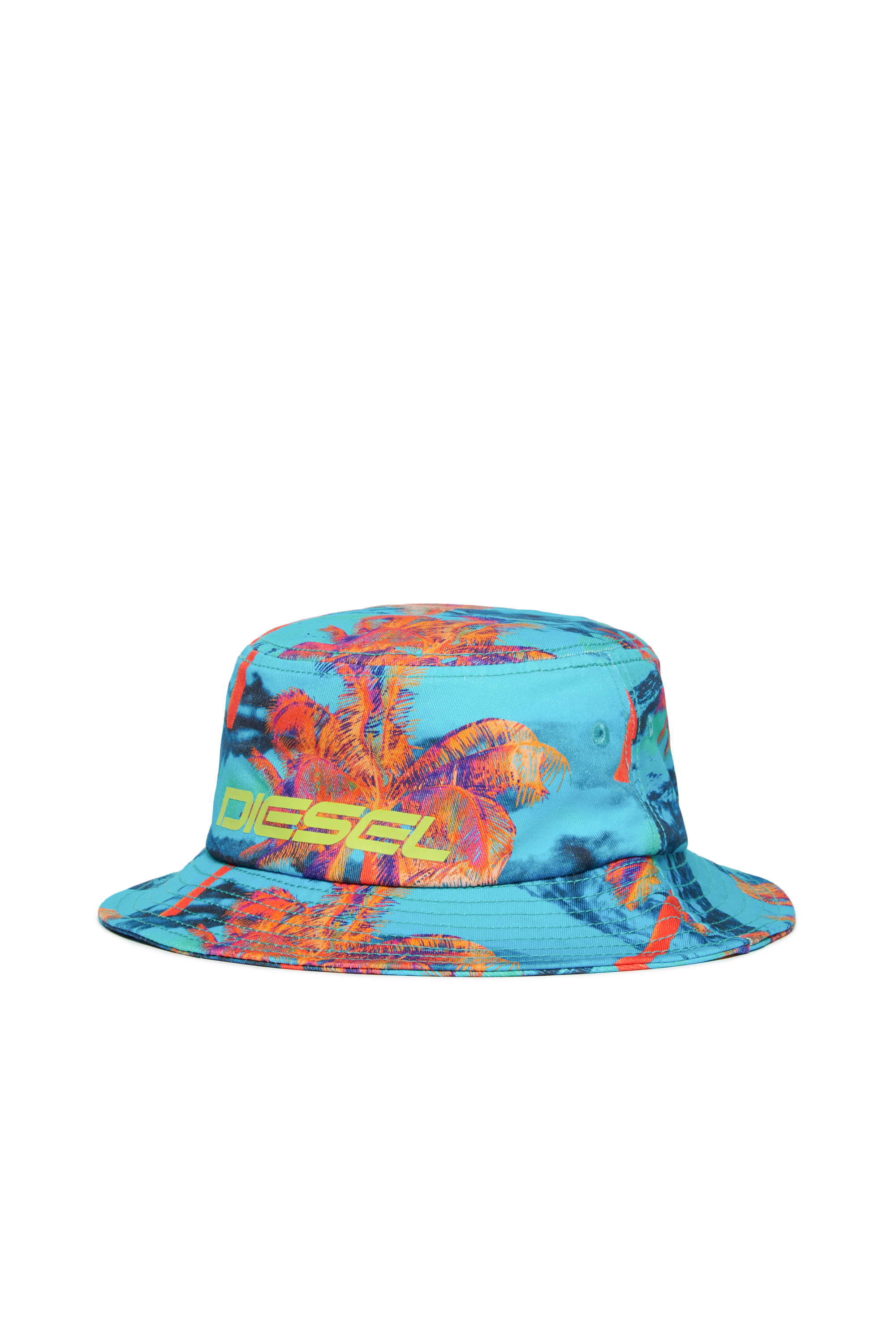 Diesel - FRING, Unisex's Bucket hat with palm tree print in マルチカラー/ブルー - 1