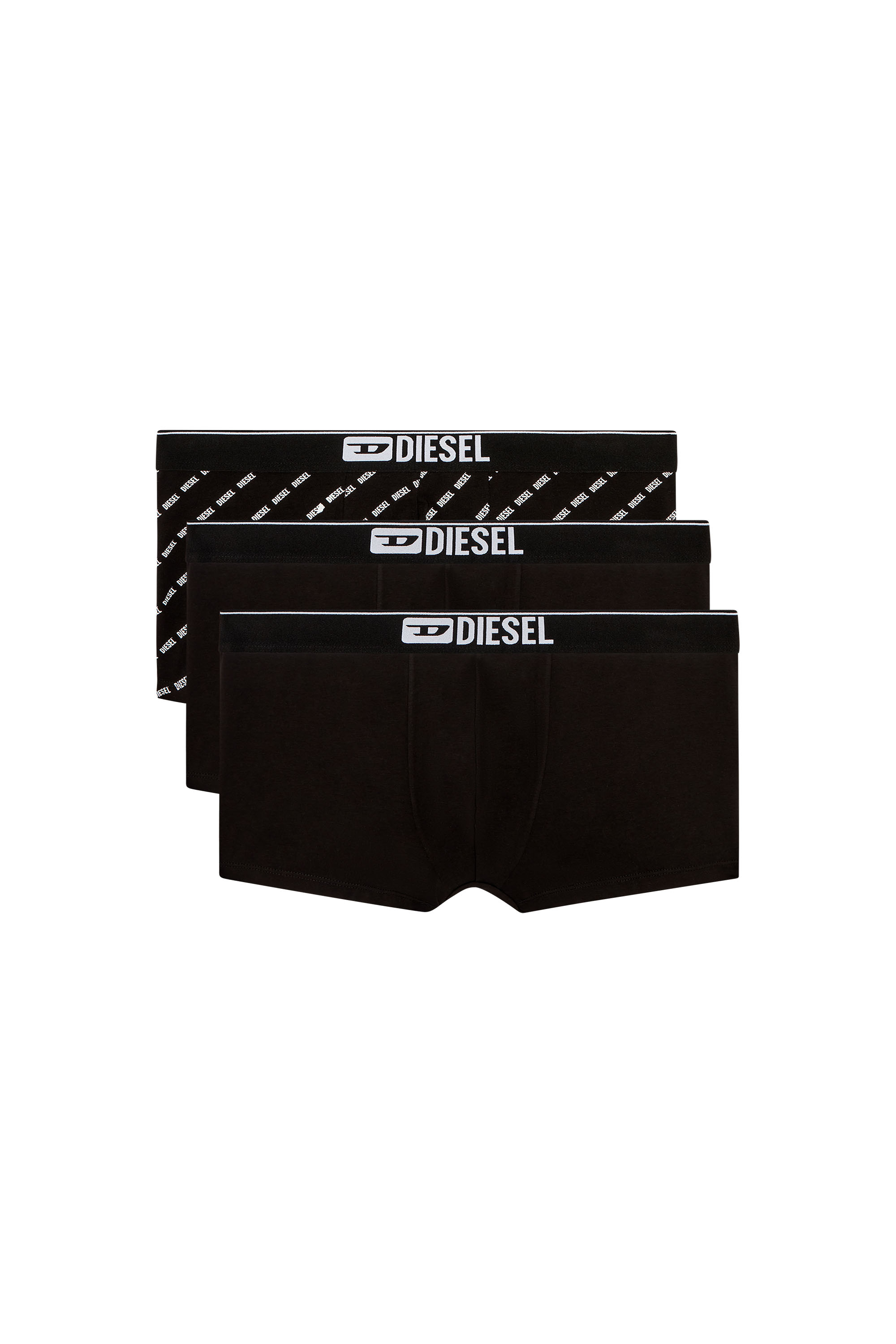 Diesel - DAMIEN-THREEPACK, Male's Three-pack boxer briefs with diagonal logo in ブラック - 1