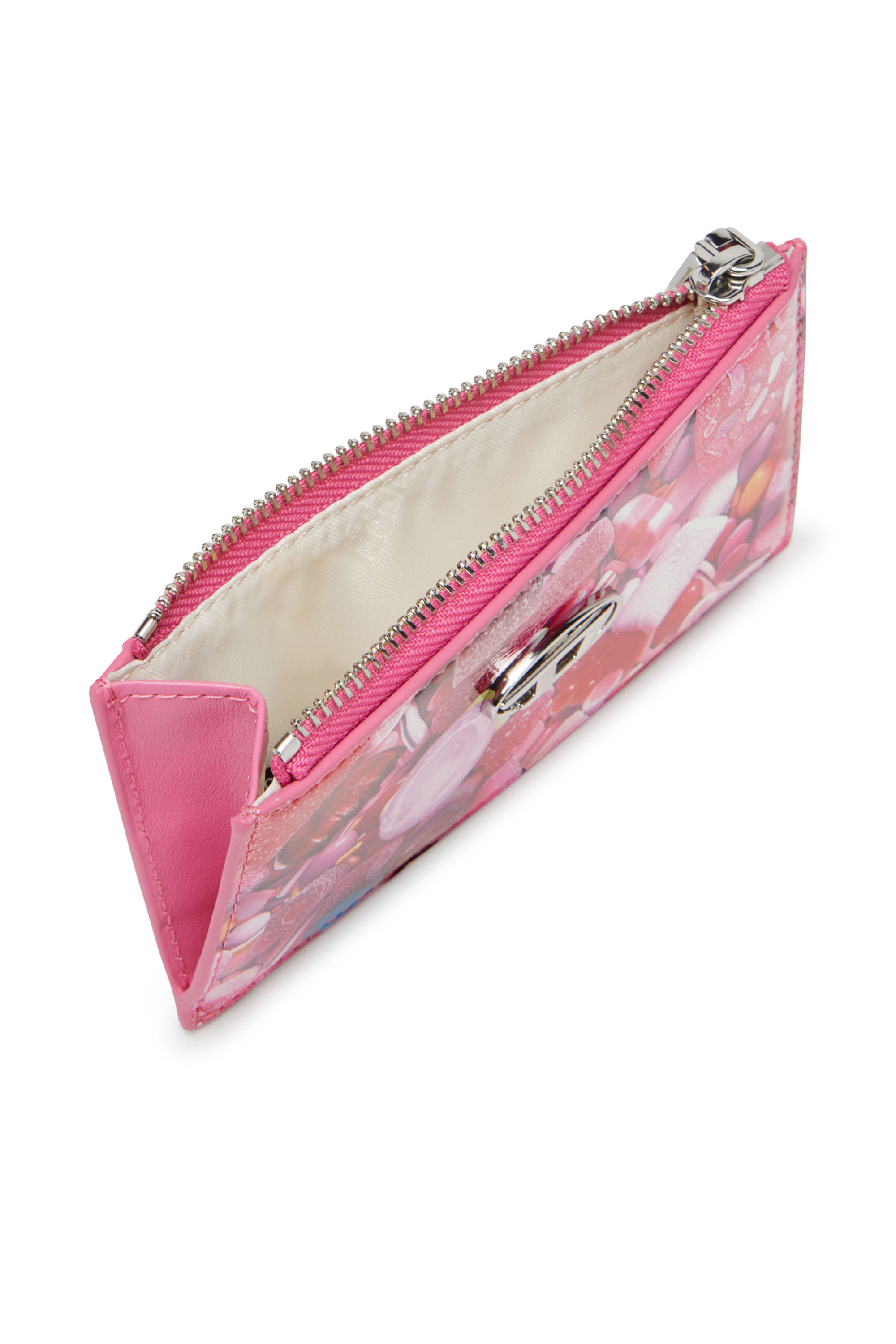 Diesel - PLAY CARD HOLDER III, Female's Card holder in printed glossy PU in ピンク / ホワイト - 3