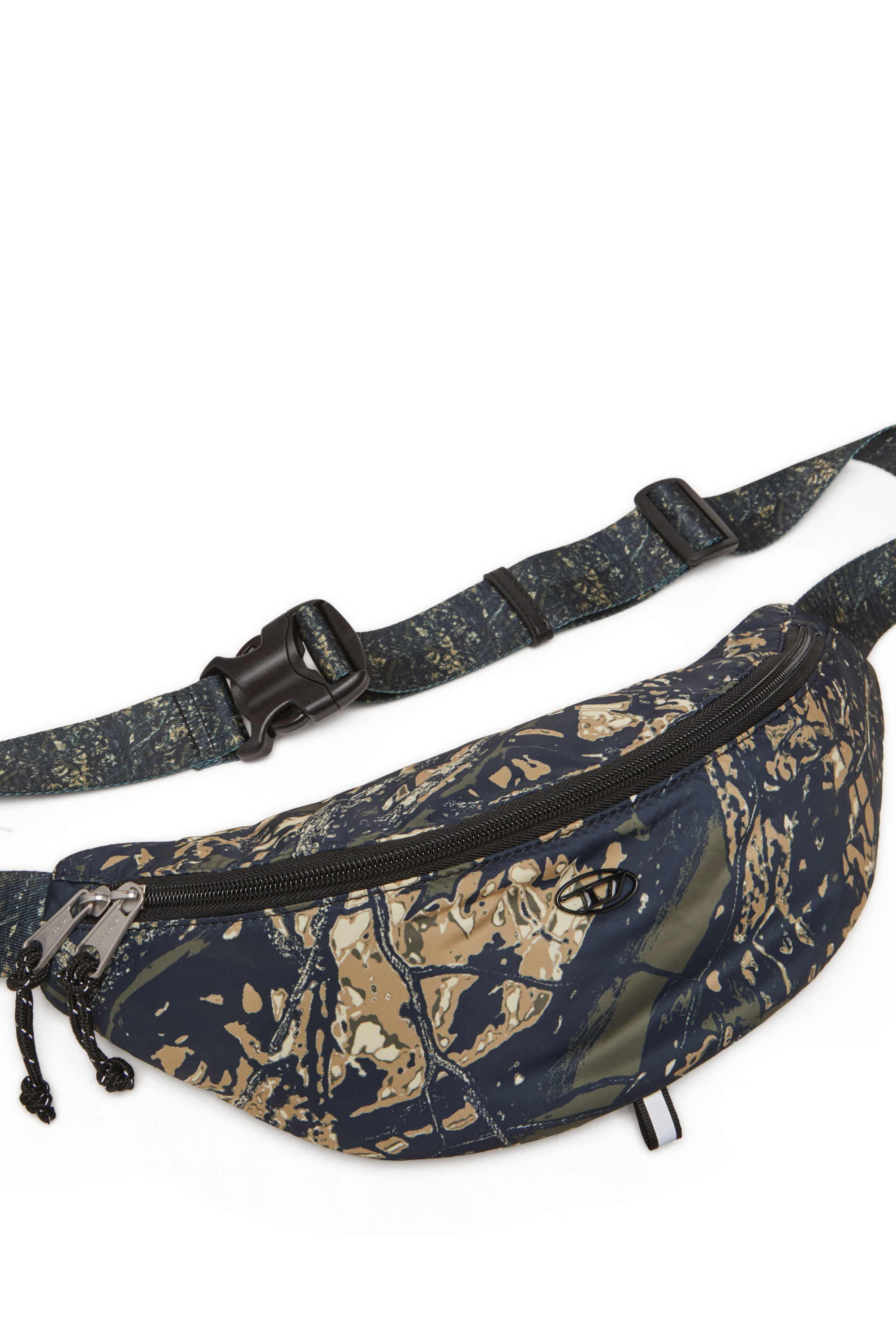 Diesel - D-PACK BELTBAG X, Male's Belt bag in camo-print fabric in ミリタリーグリーン - 5