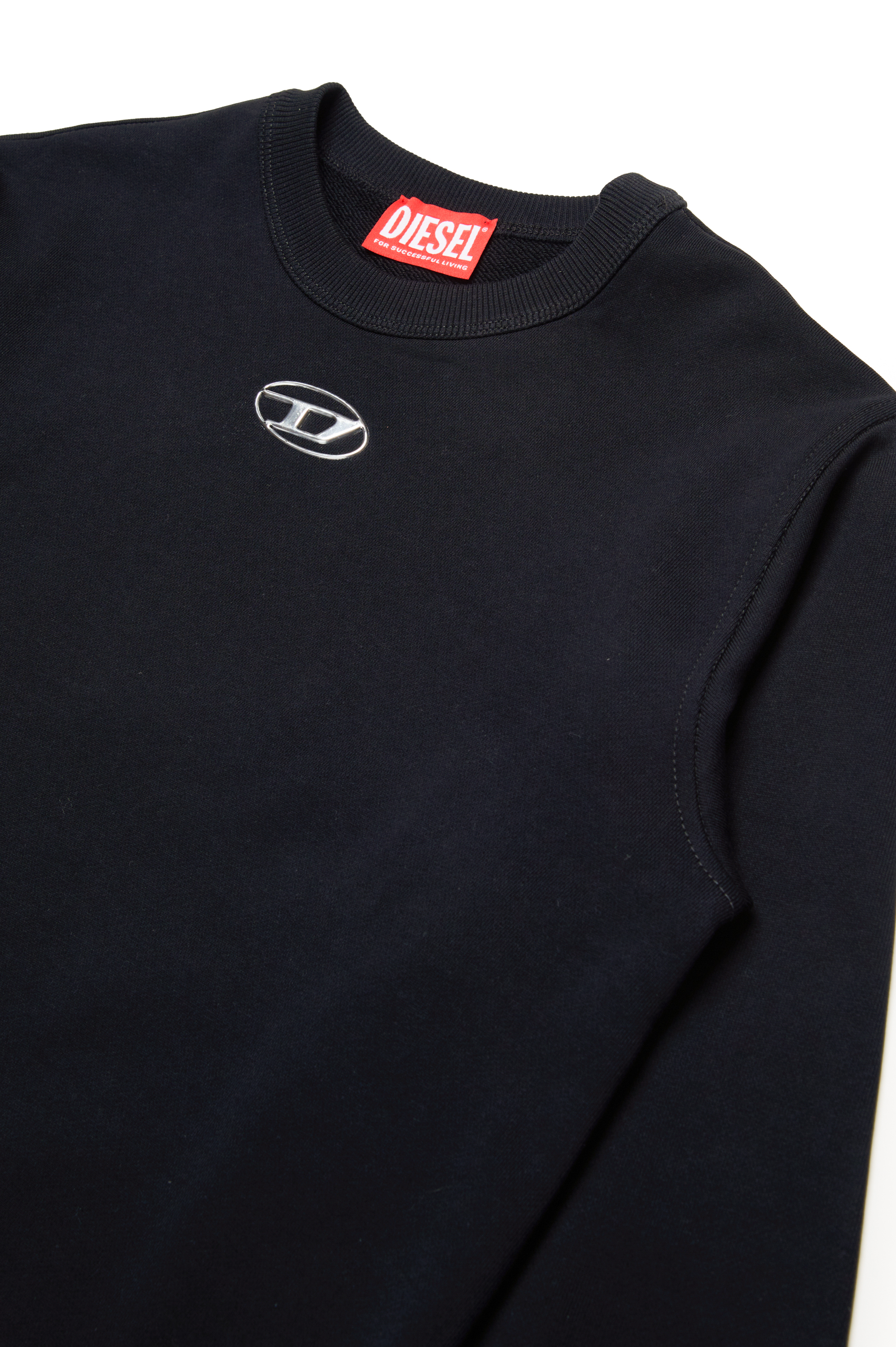 Diesel - SMACSISOD OVER, Male's Sweatshirt with metal-look Oval D logo in ブラック - 3